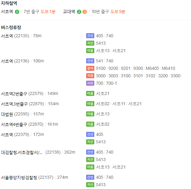 찾아가는길 교통편 정보